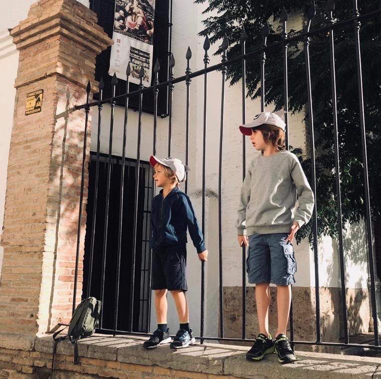 kids wandering in a family holiday in granada